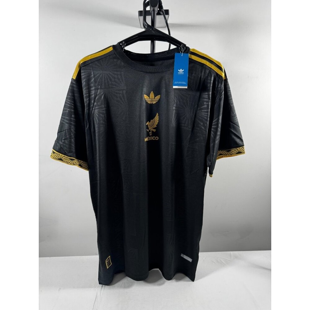 Adidas Mexico De Oro Jersey Black Gold 3XL Trefoil Retro P95985 BNWT Slim Fit